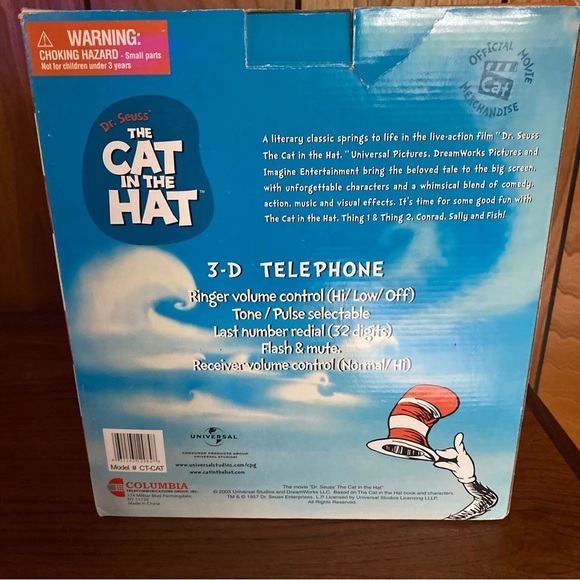 Vintage Dr.Suess Cat in the hat landline telephone new in box - Picture 2 of 6